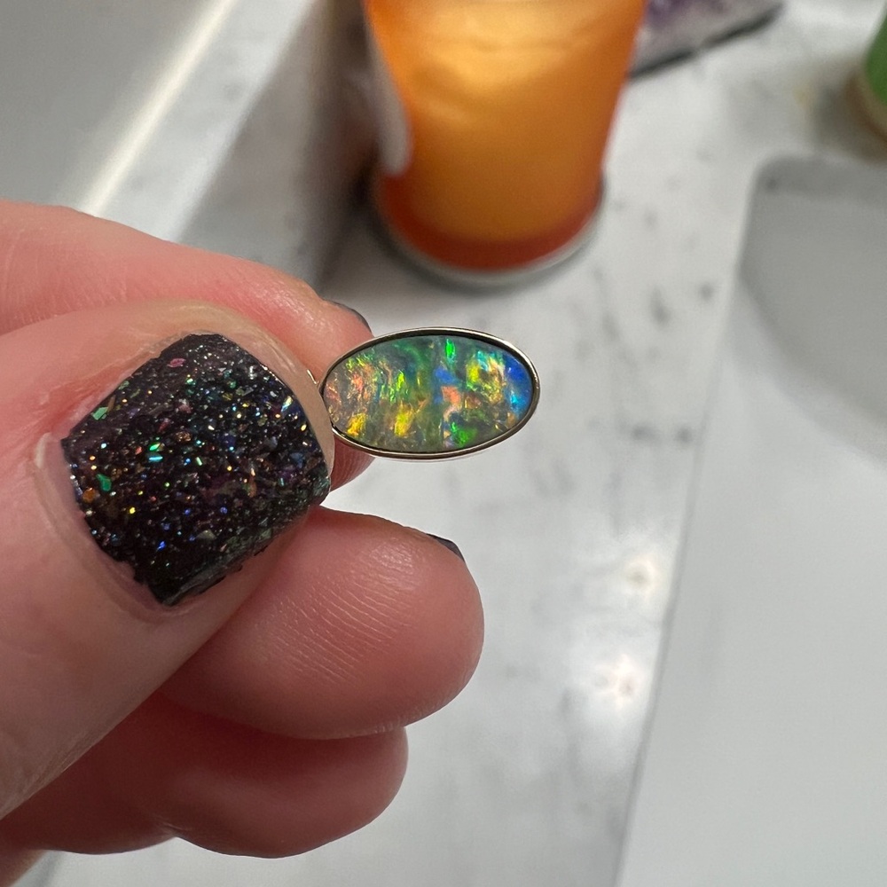 14k Gold Australian Opal Pendant - Picture 5 of 13